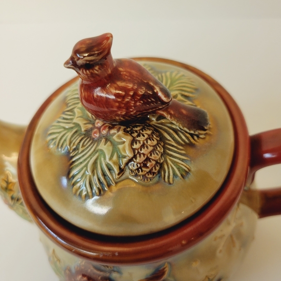 Ceramic Fall Colors Birds Design Mark A Teapot - Picture 2 of 10